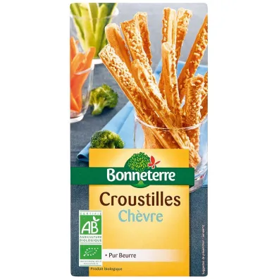 Bonneterre Paluszki z ciasta francuskiego z masłem i serem kozim 100 g Bio - żywność