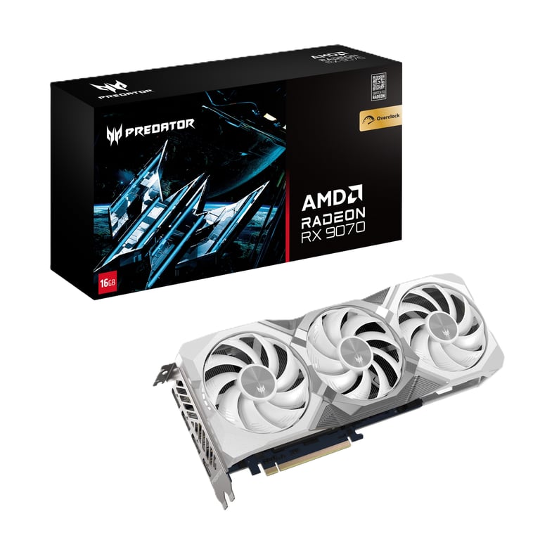 Acer Predator BiFrost Radeon RX 9070 OC 16GB White edition AMD GDDR6 DP.Z4GWW.P02