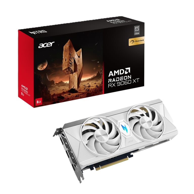 Acer Nitro Radeon RX 9060 XT OC 8GB White Edition AMD GDDR6 DP.Z4UWW.P02