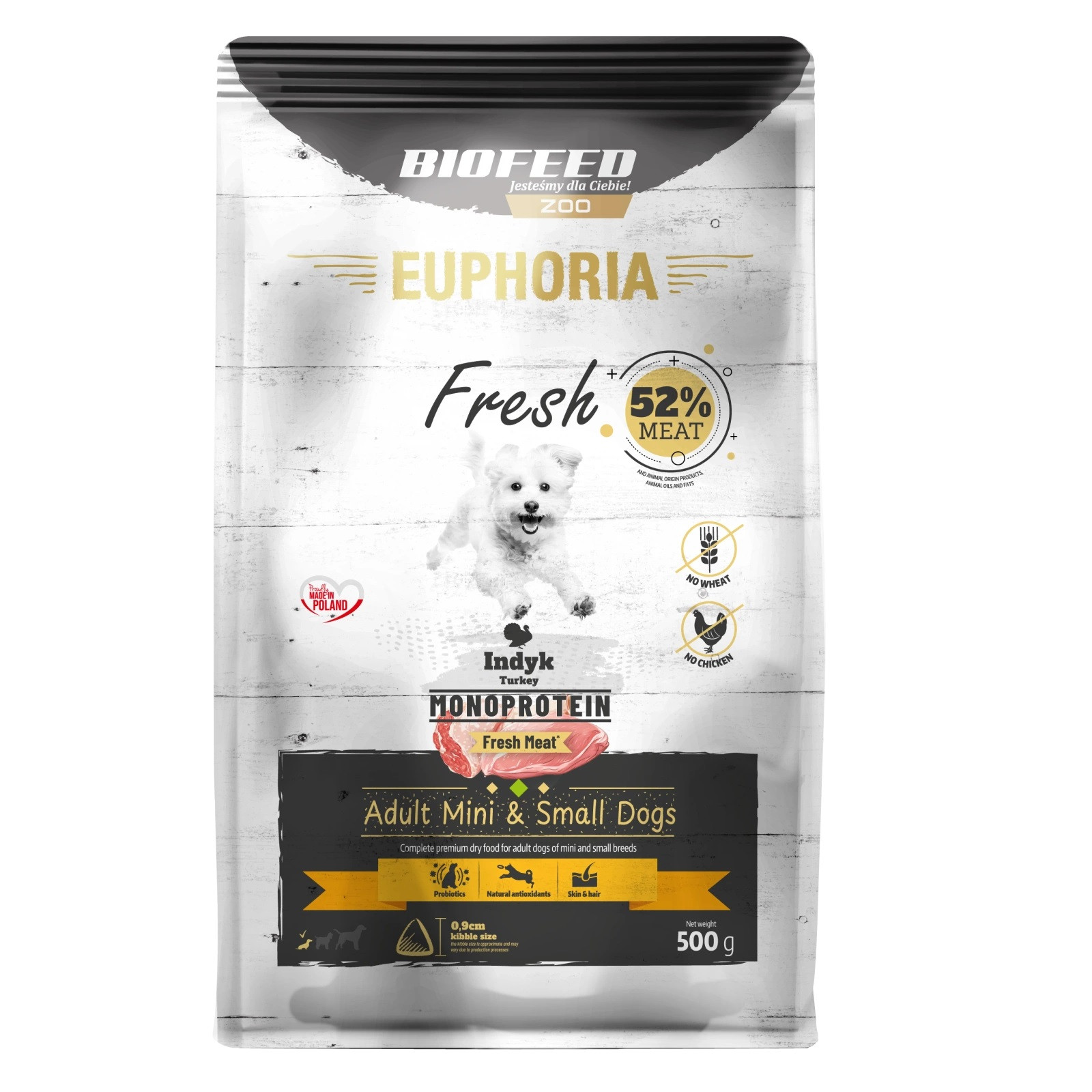 EUPHORIA Fresh Adult Monoprotein Indyk XS/S - sucha karma dla psa - 500g
