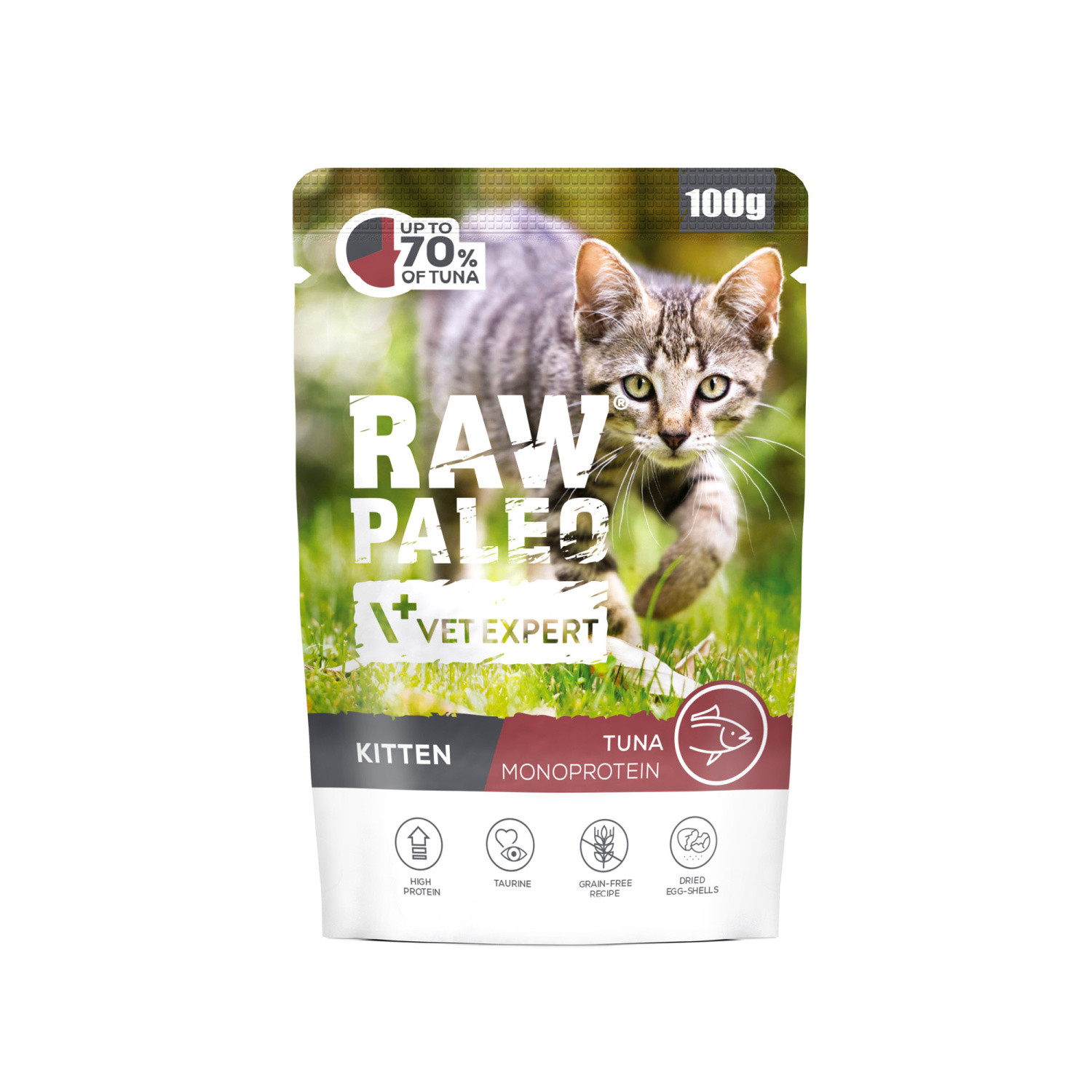 VETEXPERT Raw Paleo Kitten Tuna - mokra karma dla kota - 100g