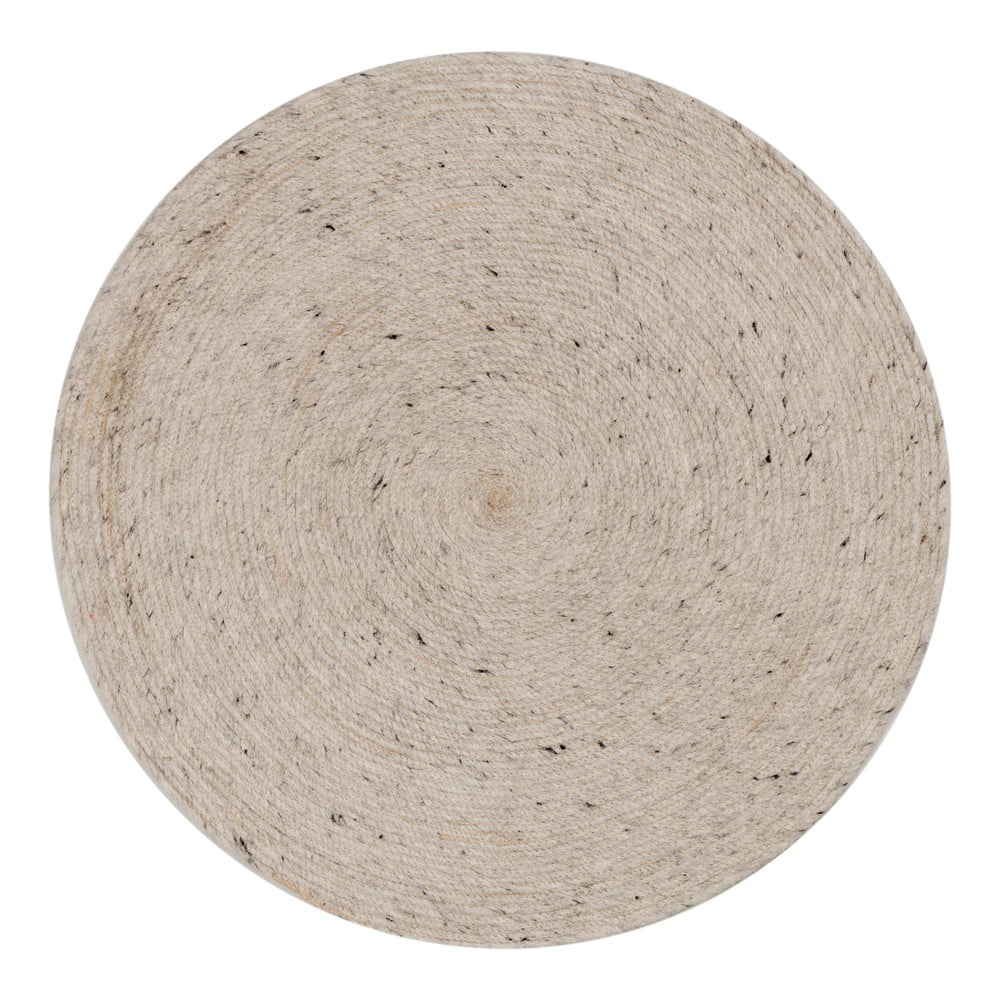 Jasnoszaro-kremowy wełniany okrągły dywan tkany ręcznie ø 200 cm Takashi – Kave Home