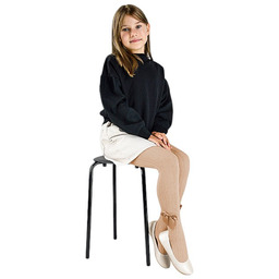 Eleganckie rajstopy z kokardką dla dziewczynki Noviti RB022-G-03 Brązowy