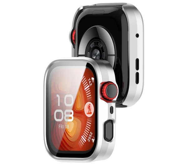 Bizon ze szkłem do Huawei Watch Fit 4 Pro satynowo srebrny