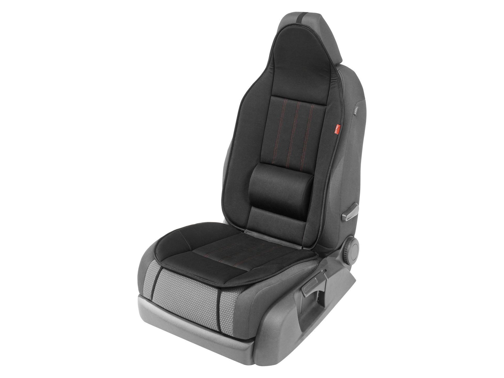 ULTIMATE SPEED® Nakładka na siedzenie samochodowe ze wsparciem odcinka lędźwiowego (Czarny/czerwony)