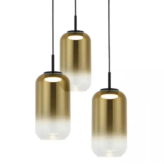 Szklana lampa wisząca 23231 LED 36W 3000K owalna czarny złoty