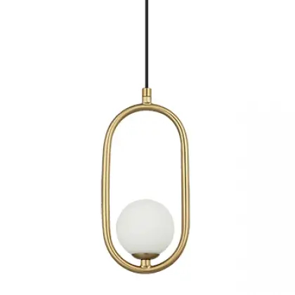 Wisząca kulista lampa do jadalni 23136 szklana nad biała złota