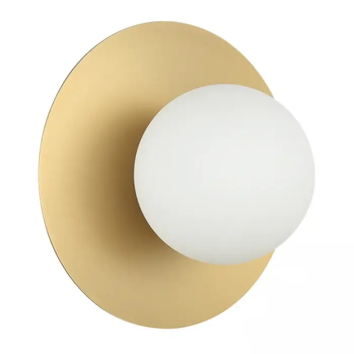 Lampa naścienna 23137 szklana kula do sypialni biały złoty