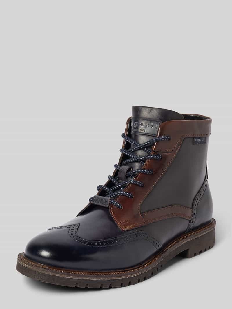 Kozaki sznurowane z detalem z logo model ‘Seve’