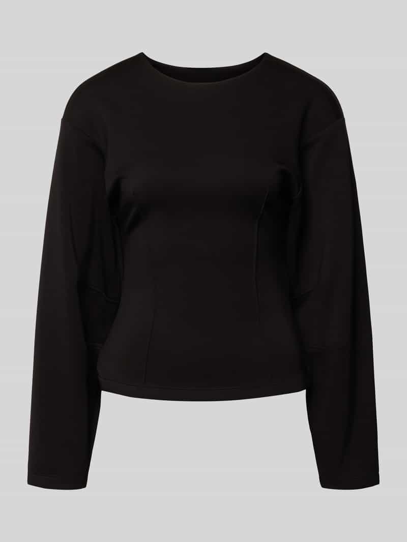 Bluzka o kroju shaped fit z długim rękawem i dodatkiem wiskozy model ‘TOC’