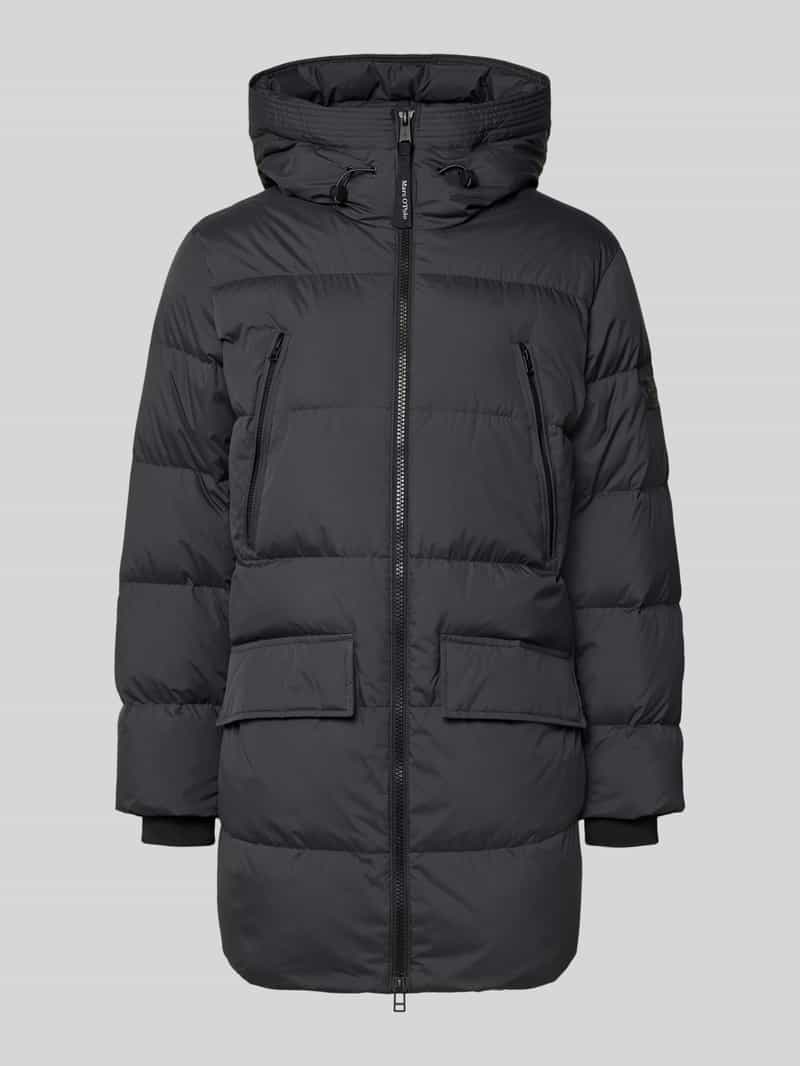 Płaszcz puchowy o kroju regular fit z kapturem