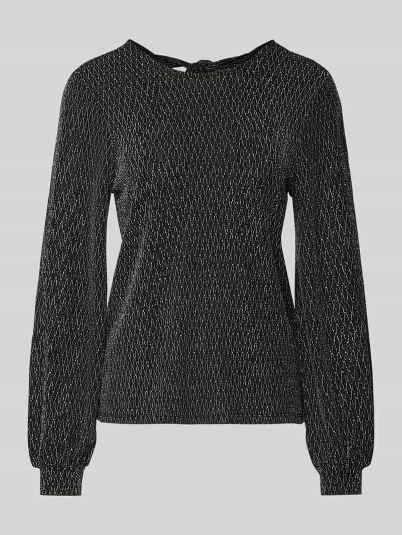 Bluzka o kroju regular fit z długim rękawem i odznaczającym się, metalicznym wzorem na całej powierzchni model ‘CAROL’