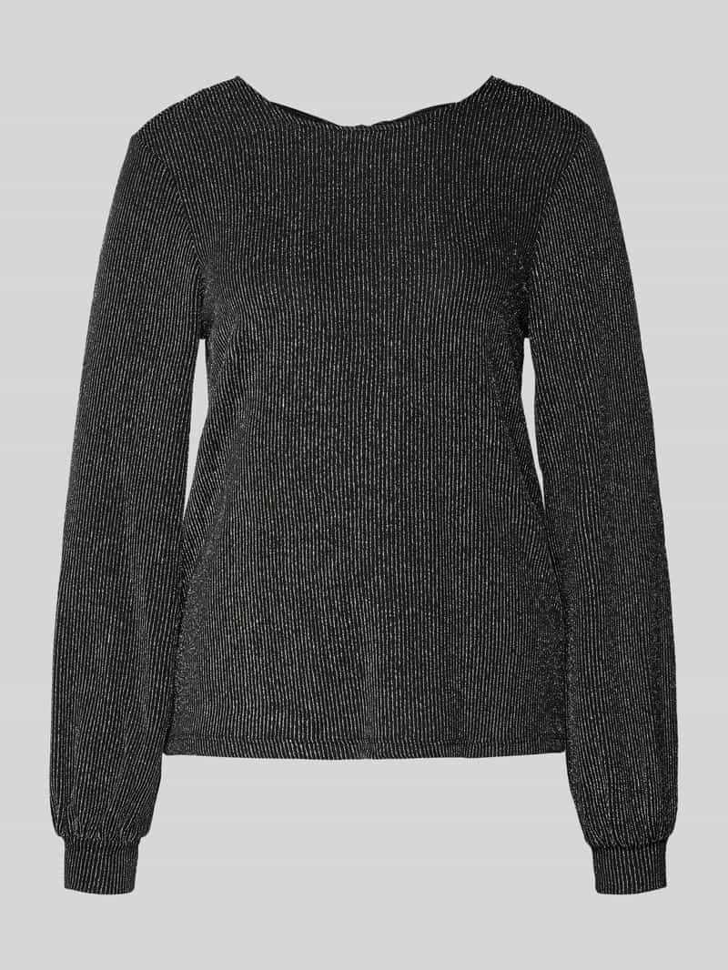 Bluzka o kroju regular fit z długim rękawem i odznaczającym się, metalicznym wzorem na całej powierzchni model ‘CAROL’