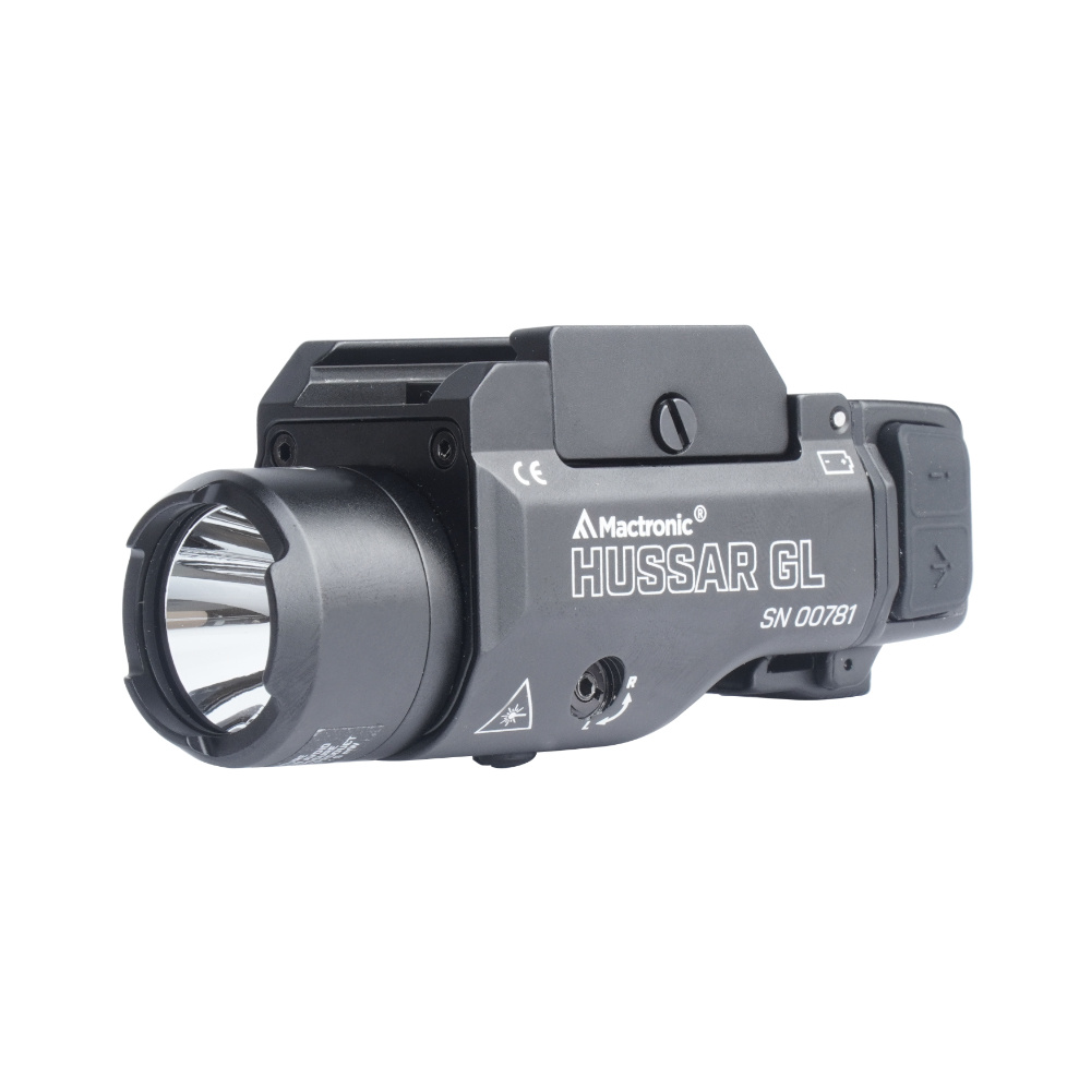 Mactronic - Taktyczna latarka na pistolet z laserem Hussar GL - 12270 cd - Czarna - THG0011