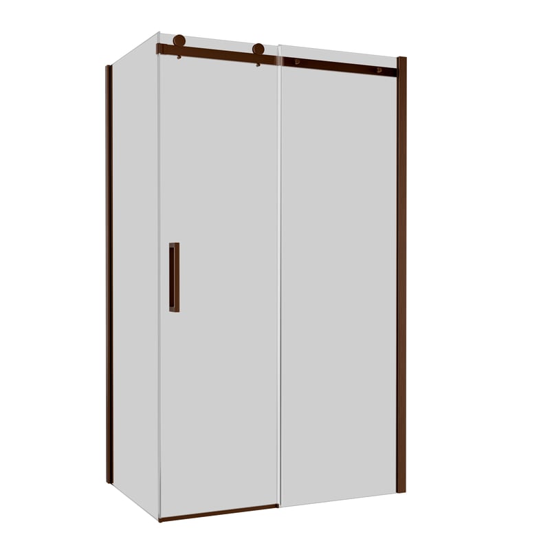 Kabina prysznicowa Laurena 120x80x200 cm szkło dymione profil miedziany Wellneo