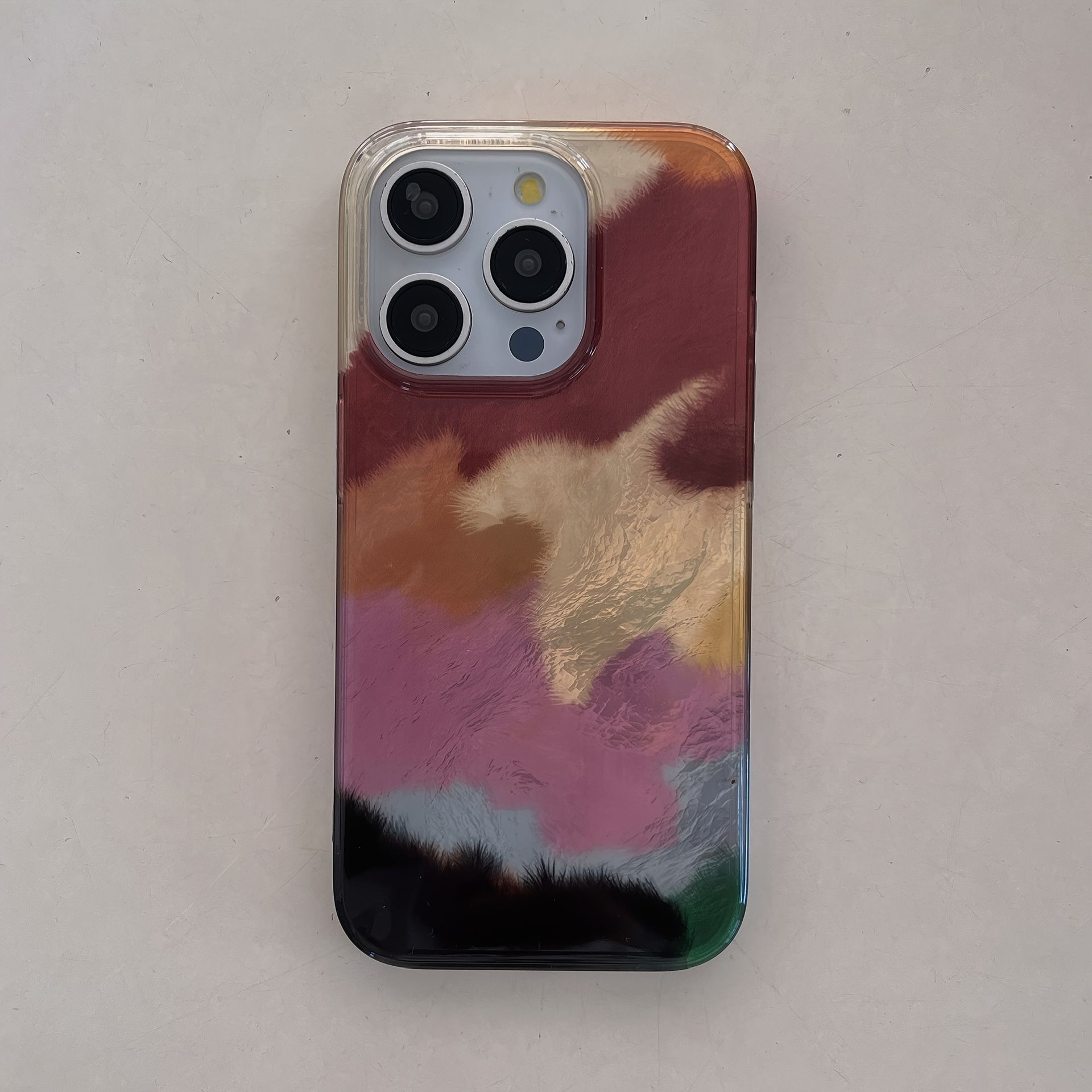 TEMU Etui na telefon: Ziemiste Tony Mieszane Obrazy Olejne Srebrzysta Tekstura Lodowca Etui na iPhone16ProMax/iPhone15ProMax/14Pro/13Pro/13 Etui