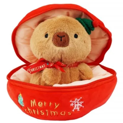 Maskotka kapibara w czerwonej bombce 22 cm