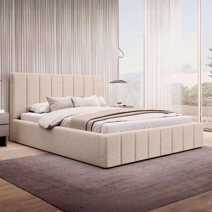 Łóżko tapicerowane SF1069 140x200 Boucle Beż