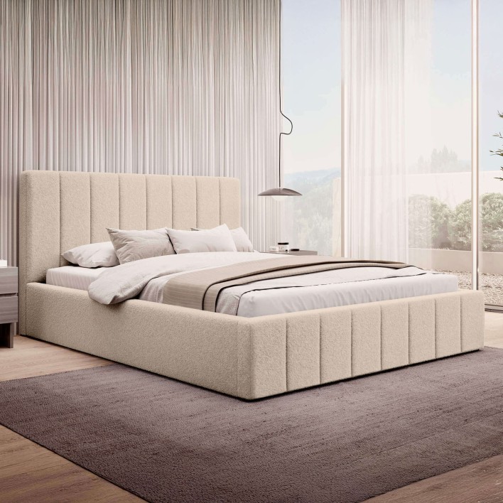 Łóżko tapicerowane SF1069 180x200 Boucle Beż