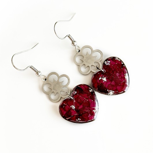 Kolczyki z kwiatami, prezent urodzinowy