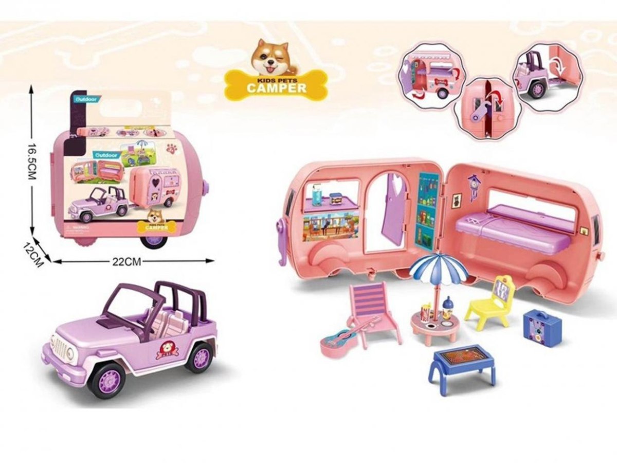 Madej Auto z przyczepą play pocket 22x12x16,5cm