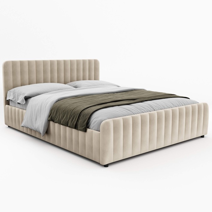Łóżko tapicerowane SF1078 160x200 Welur Beż #3