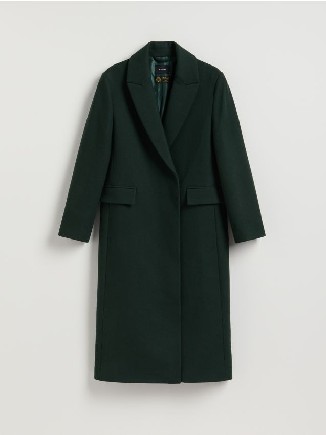 Reserved - Płaszcz z wełną Bellandi - morski