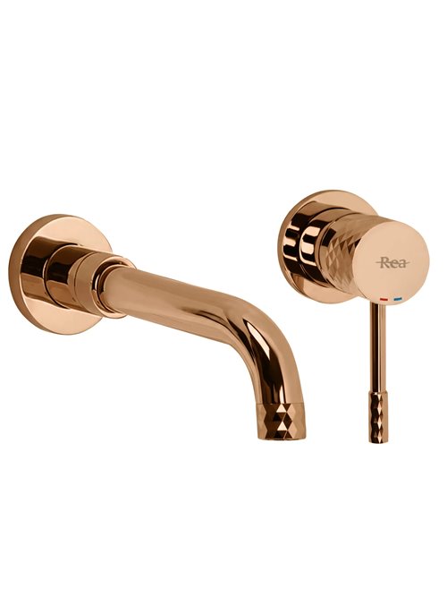 Rea Bateria umywalkowa podtynkowa box Lungo Diamond miedź