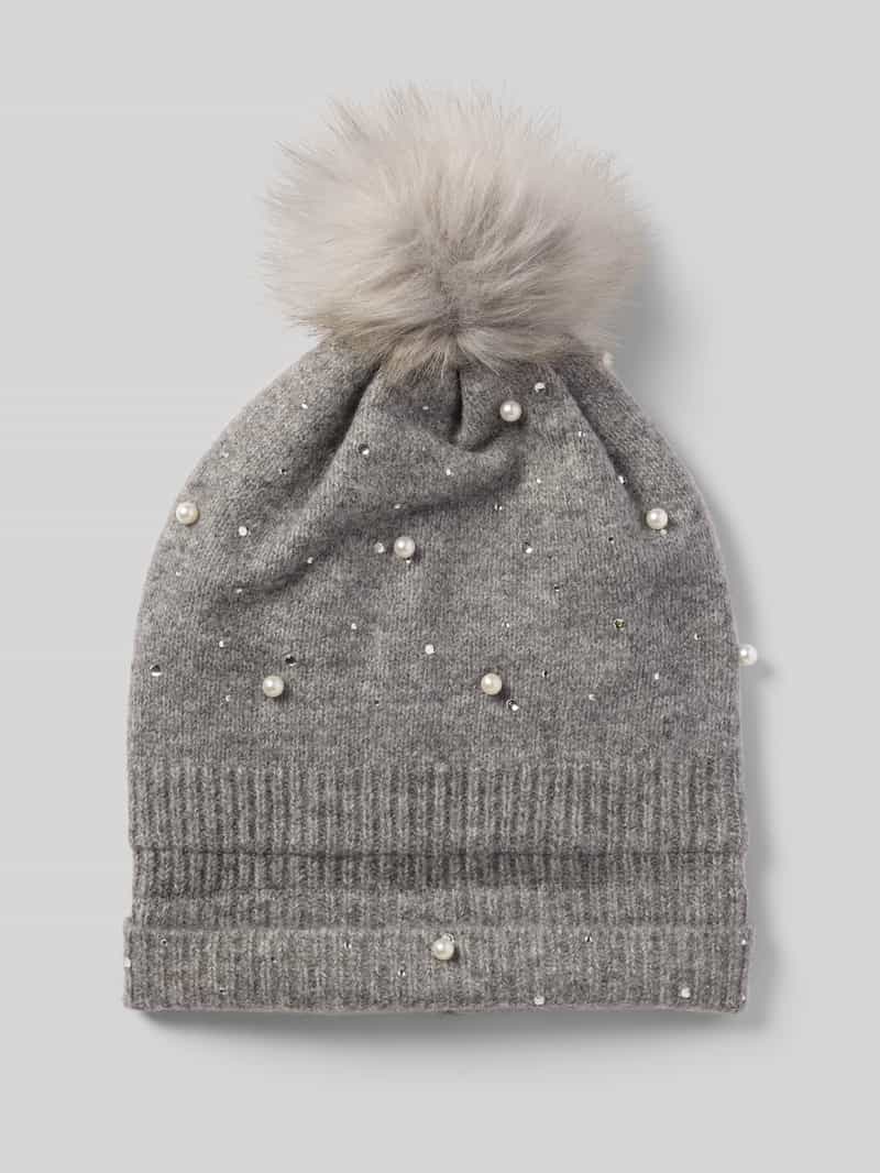 Czapka z pomponem i dodatkiem wełny model ‘JAROLINE’