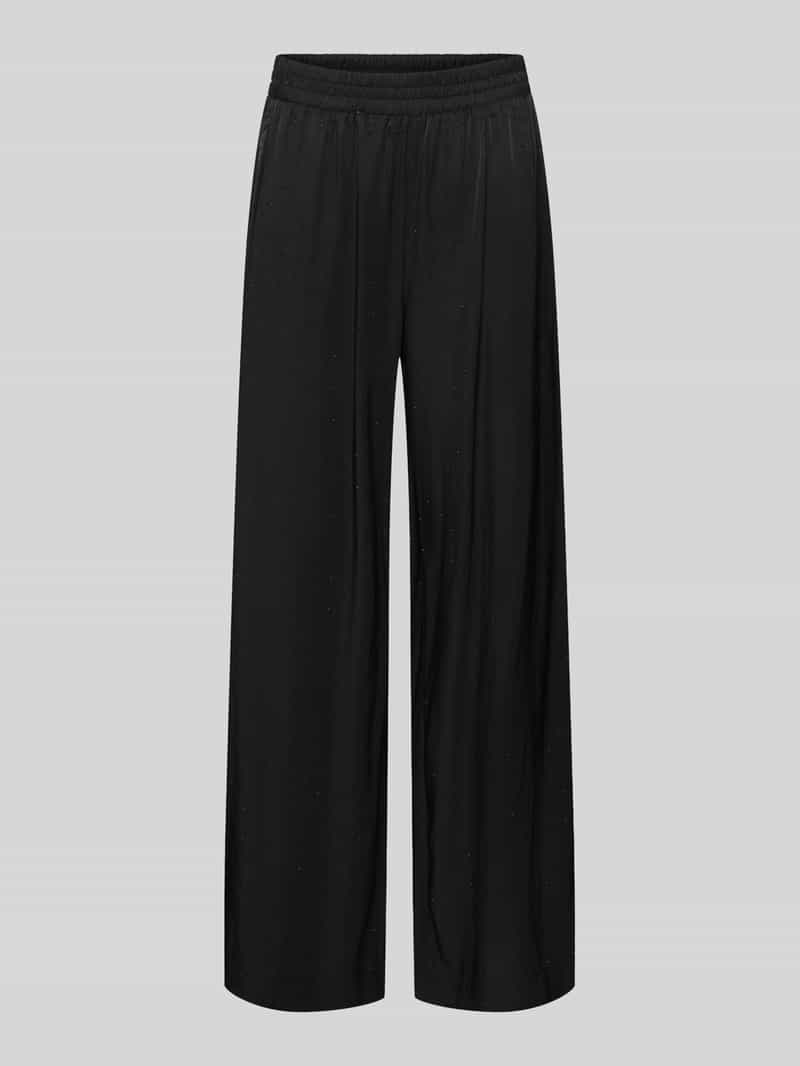 Spodnie materiałowe z mieszanki wiskozy z elastycznym pasem model ‘HILDA’