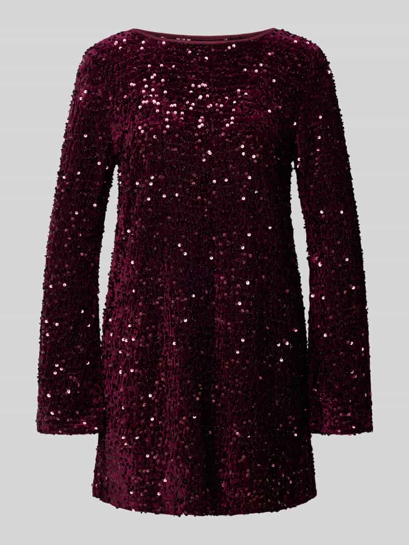 Sukienka koktajlowa o dopasowanym kroju z cekinowym obszyciem model ‘ANIKA’