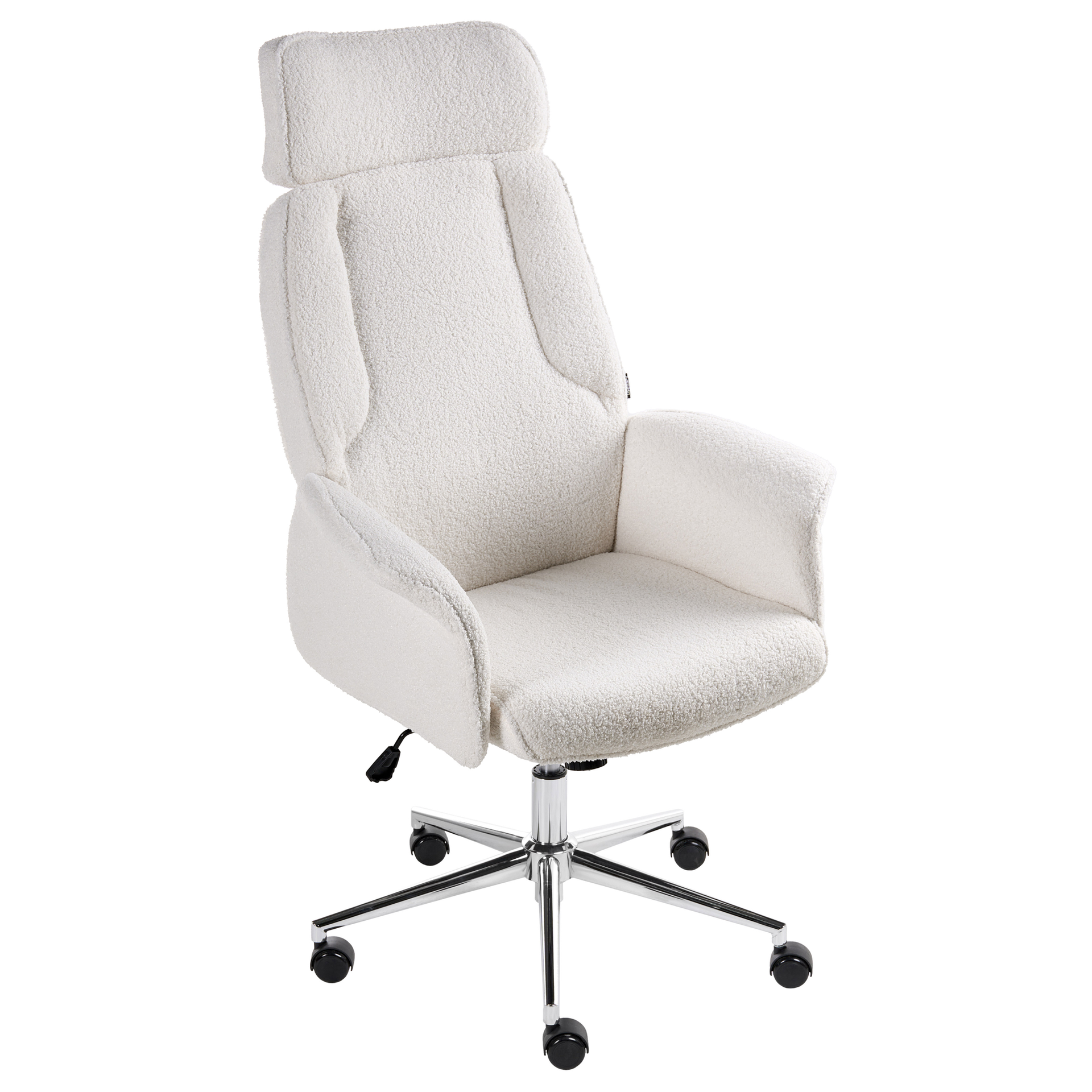 Beliani Krzesło biurowe PILOT Boucle Złamana biel