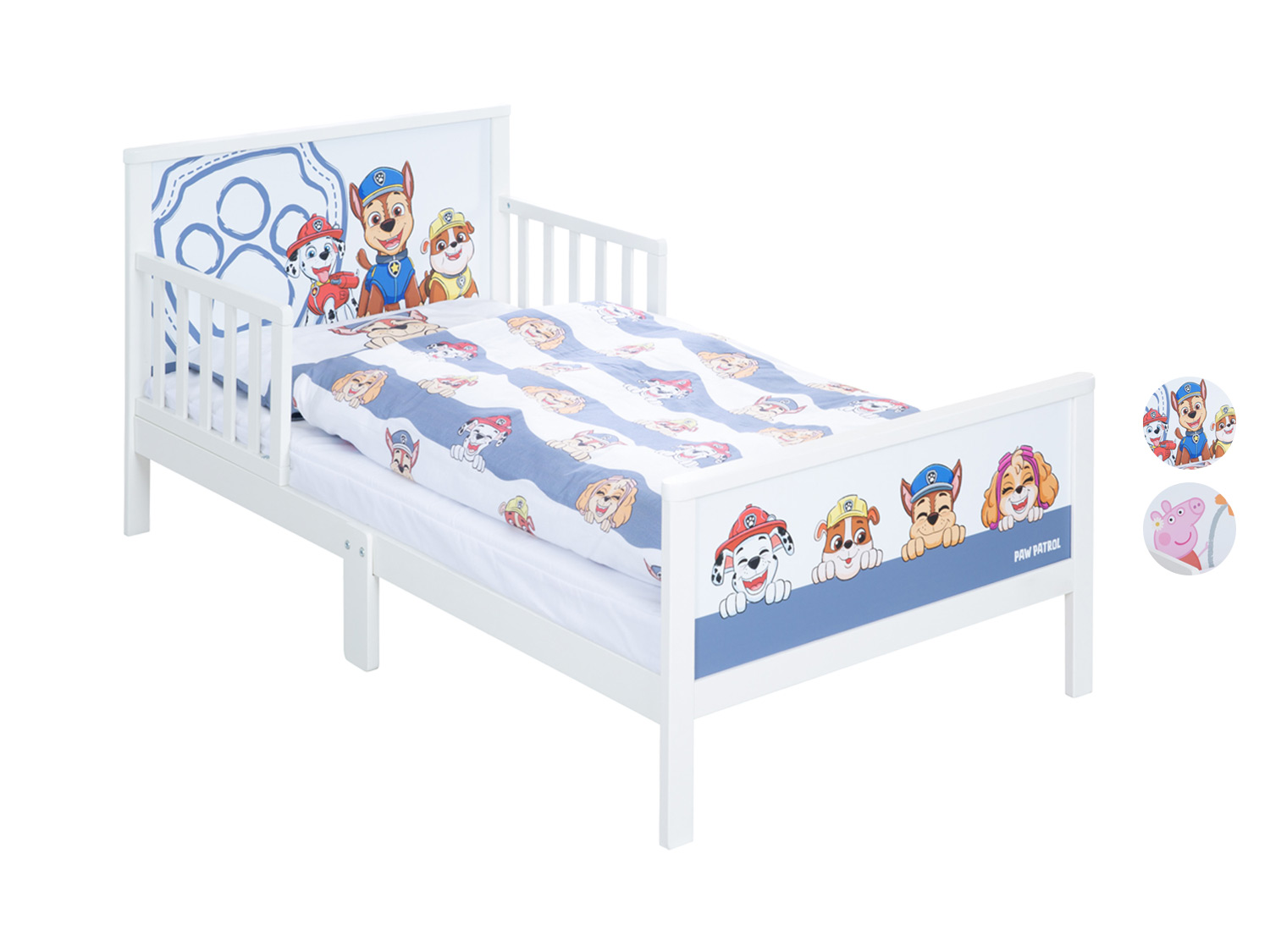 roba Łóżko dziecięce z kolekcji Psi Patrol / Świnka Peppa z kompletem pościeli, 70x140 cm