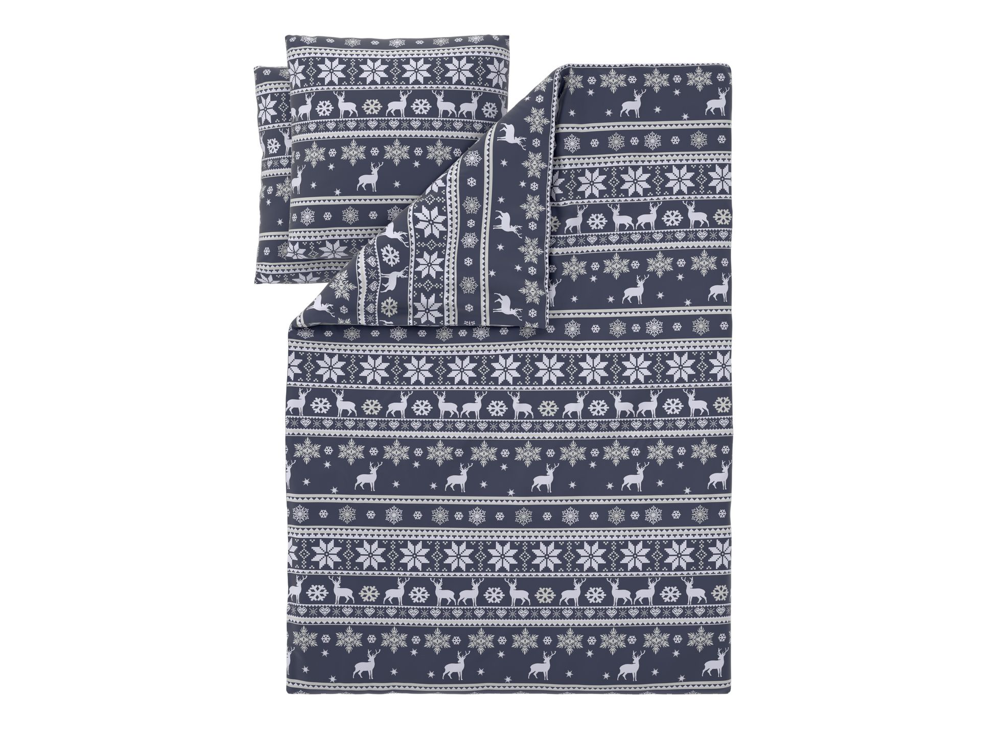 LIVARNO® Pościel z polaru, 220 x 200 cm (Niebieski jeleń)