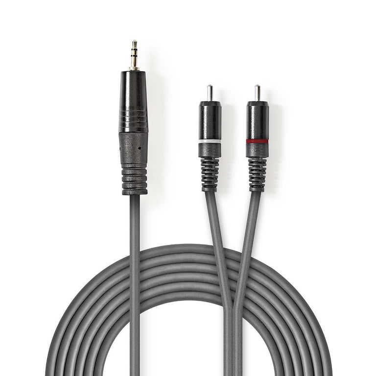 Nedis COTH22200GY15 kabel audio 1,5 m 3.5mm 2 x RCA Szary