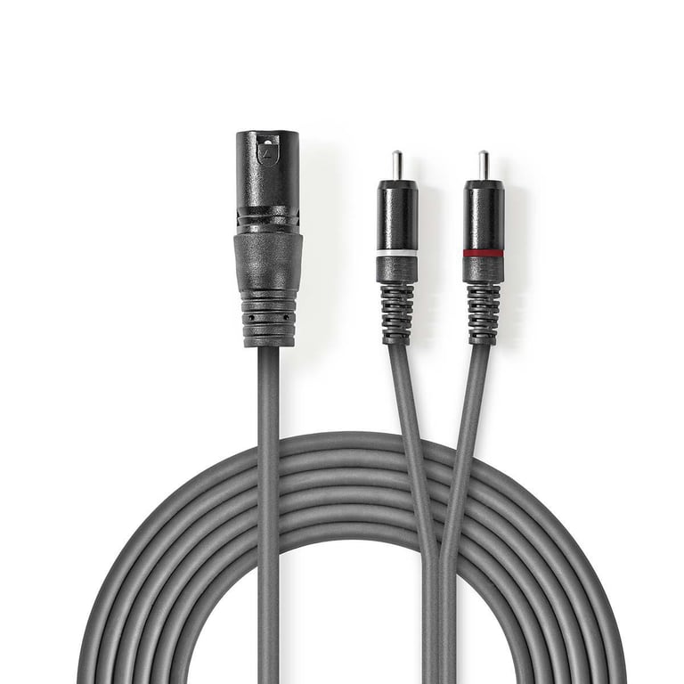 Nedis COTH15200GY15 kabel audio 1,5 m XLR (3-pin) 2 x RCA Szary
