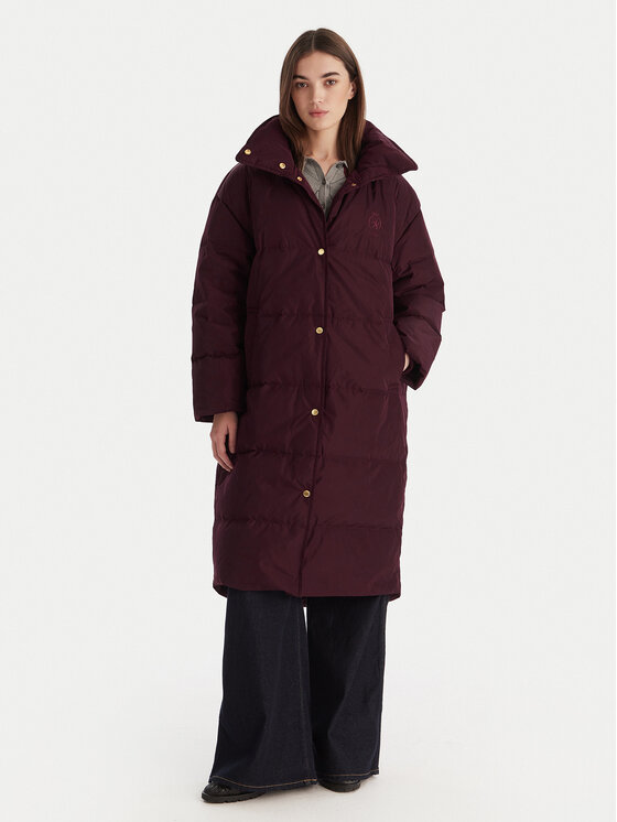 Tommy Hilfiger Płaszcz zimowy WW0WW47279 Bordowy Relaxed Fit