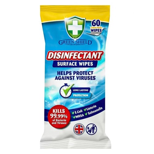 Green Shield Disinfectant Surface Wipes 60 szt chusteczki dezynfekujące