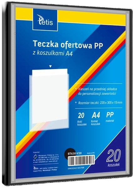 Teczka ofertowa A4 PP + 20 koszulek czarna