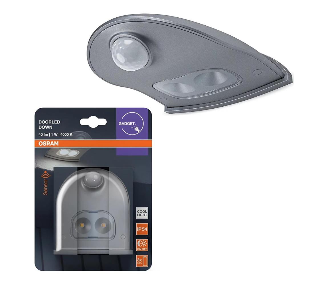Osram - Kinkiet zewnętrzny LED z czujnikiem DOORLED LED/0,5W/3xAA IP54