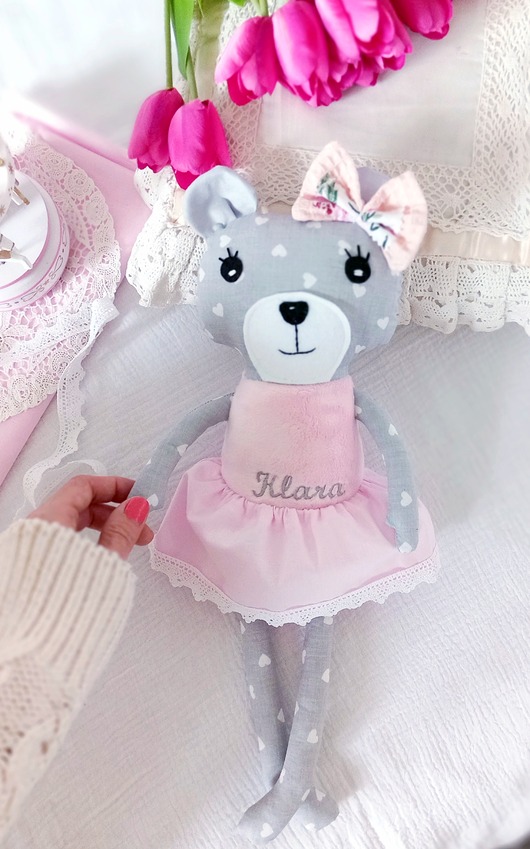 Wyjątkowa przytulanka MIŚ MISIO minky HAFT imię dziecka