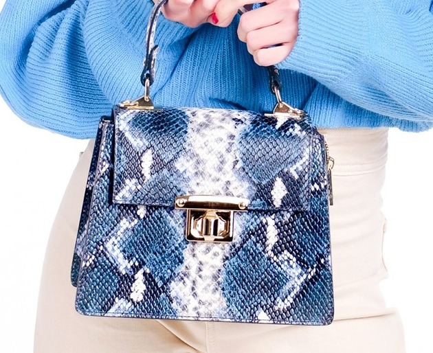 Torba Skórzana - Kuferek o fakturze krokodyla (6955)