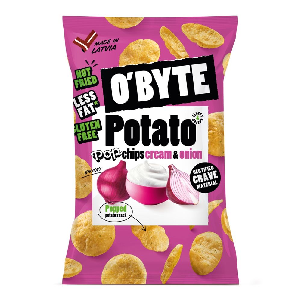 O'BYTE Chipsy ziemniaczane o smaku śmietany i cebuli