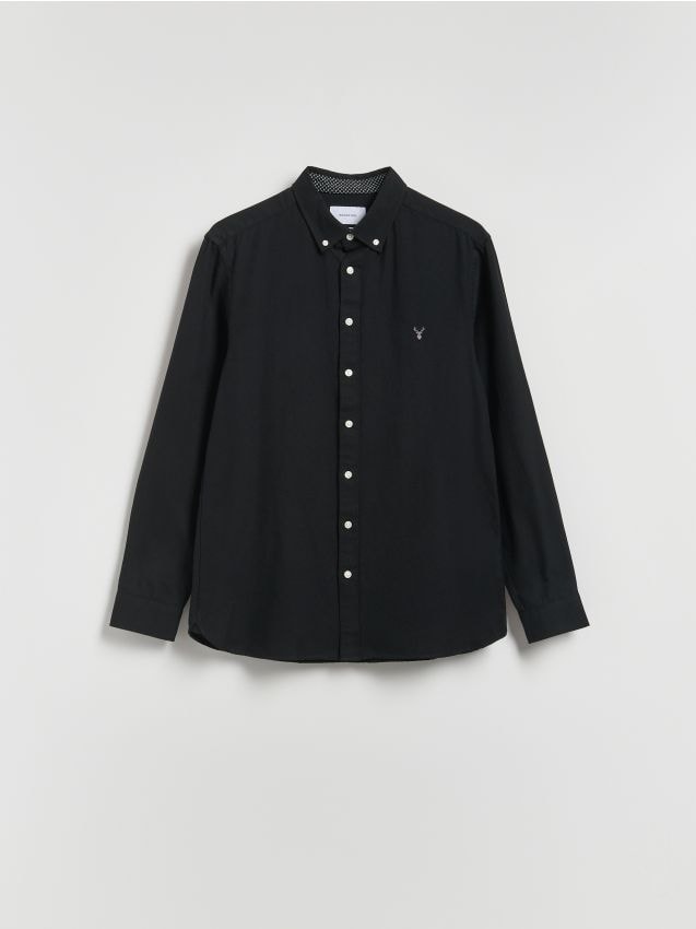 Reserved - Bawełniana koszula slim fit - czarny