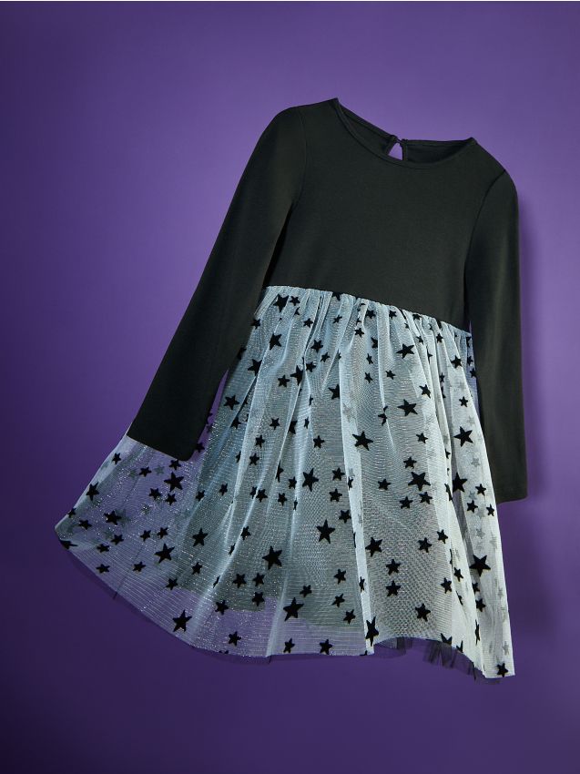 Reserved - Sukienka z tiulowym dołem - czarny