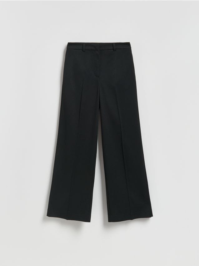 Reserved - Spodnie w metaliczny prążek - czarny