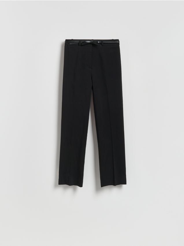 Reserved - Spodnie z ozdobnym paskiem - czarny