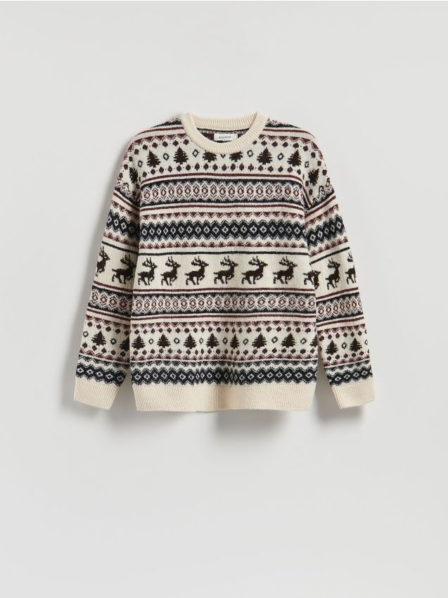 Reserved - Sweter ze świątecznym motywem - wielobarwny