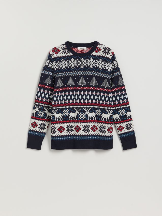 Reserved - Sweter ze świątecznym motywem - wielobarwny