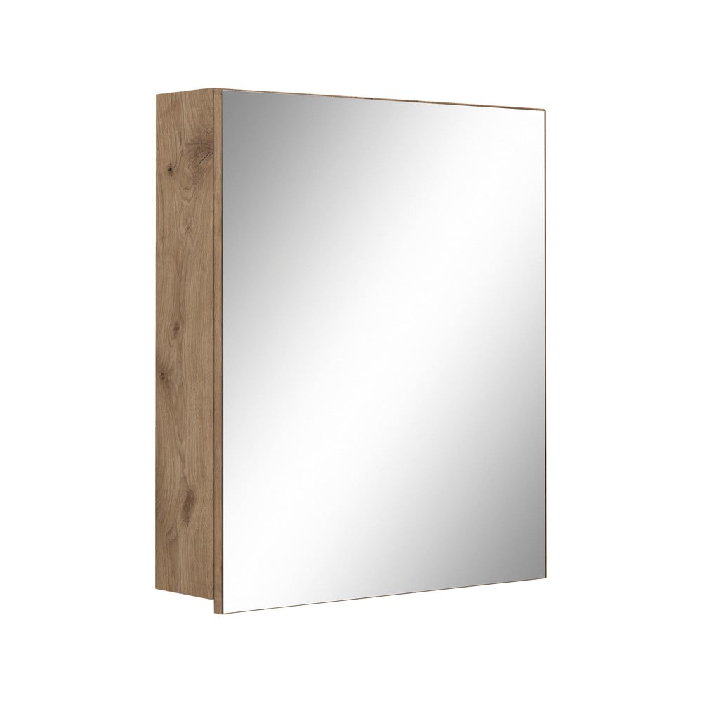 Wisząca szafka łazienkowa z lustrem w dekorze dębu 60x70 cm Wisla – Støraa
